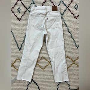 White Denim Levi Jeans High Waisted